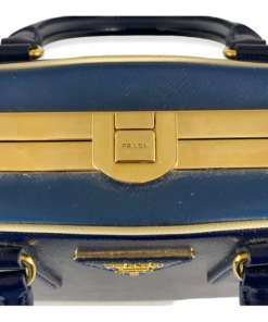 PRADA Zaffiano Vernice Top Handle Bag in Blue 22