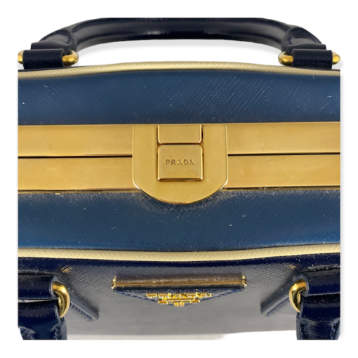 PRADA Zaffiano Vernice Top Handle Bag in Blue 10
