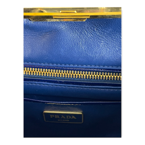 PRADA Zaffiano Vernice Top Handle Bag in Blue 11