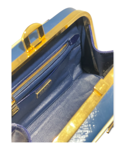 PRADA Zaffiano Vernice Top Handle Bag in Blue 24