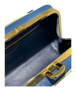 PRADA Zaffiano Vernice Top Handle Bag in Blue 25