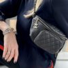 CHANEL Caviar Waist Bag in Black 16