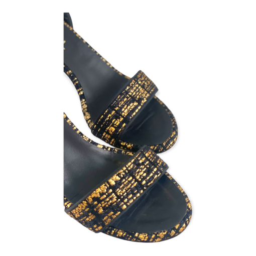 CHANEL Metallic Sandal in Gold & Black 6