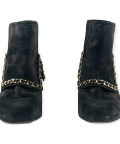 CHANEL Suede Chain Booties in Black 9