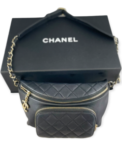 CHANEL Caviar Waist Bag in Black 25