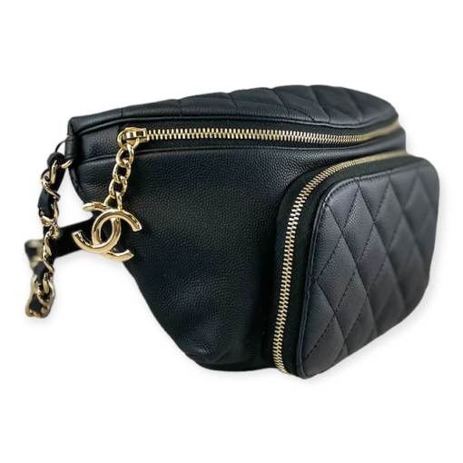 CHANEL Caviar Waist Bag in Black 4