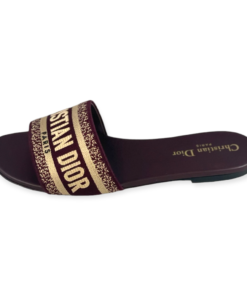 DIOR DWAY Slide Sandals in Burgundy 10