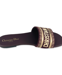 DIOR DWAY Slide Sandals in Burgundy 11