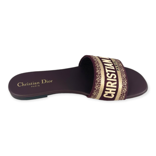 DIOR DWAY Slide Sandals in Burgundy 4