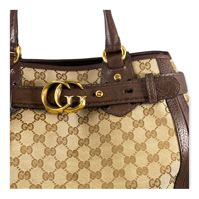 Gold Gucci GG Canvas Tote Bag