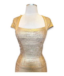HERVE LEGER Metallic Gown in Gold 8