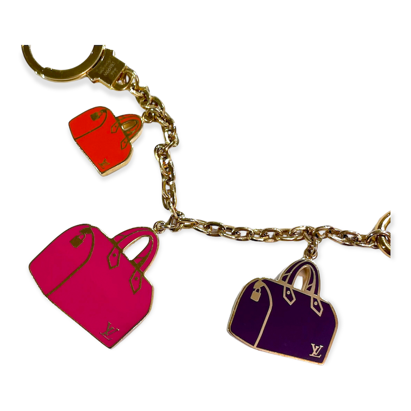 LOUIS VUITTON Monogram Iconic Speedy Bag Charm Chain Gold 84487