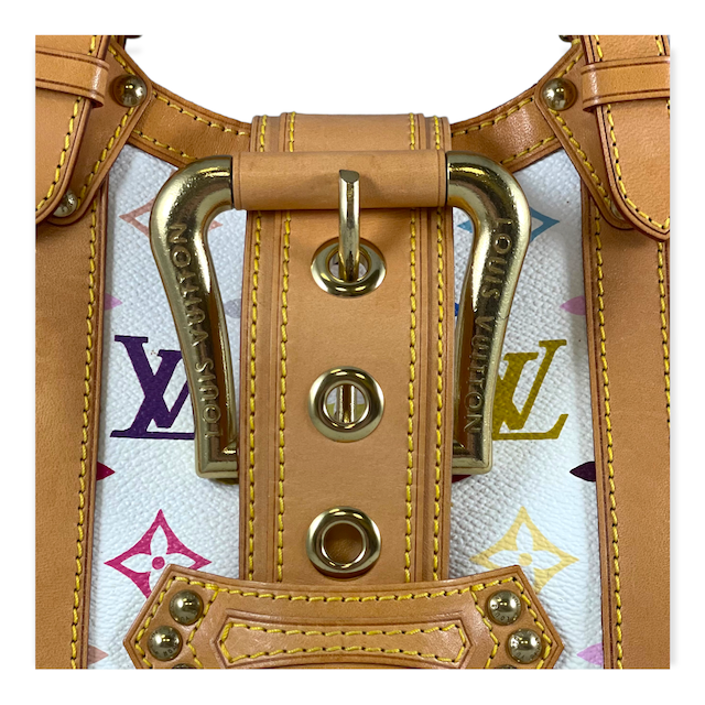Louis Vuitton Limited Edition White Monogram Multicolor Theda GM Bag -  Yoogi's Closet