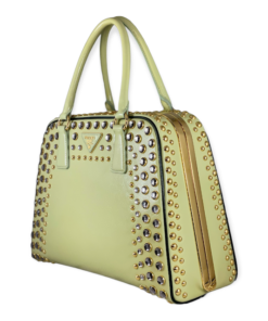 PRADA Studded Top Handle Bag in Lime 12
