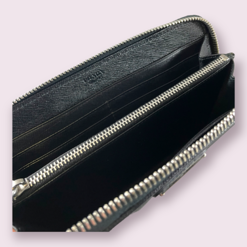 PRADA Re-Nylon Zip Wallet in Black 8