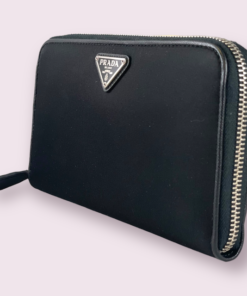 PRADA Re-Nylon Zip Wallet in Black 10