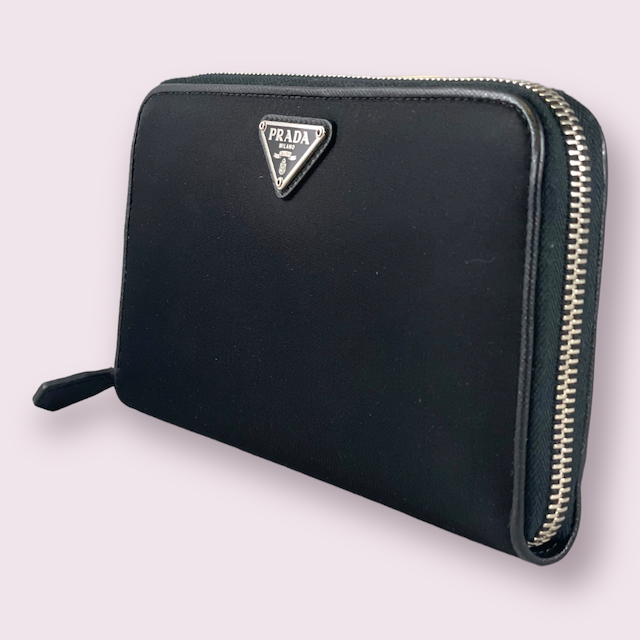 Prada Black Nylon Mini Pouch Tessuto Tissue Holder Card Holder Pouch Bag