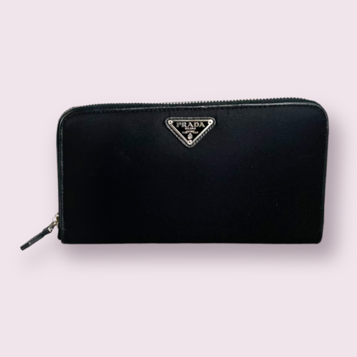 PRADA Re-Nylon Zip Wallet in Black 1