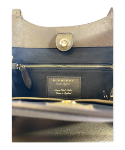 BURBERRY Leather Check Tote in Olive 16