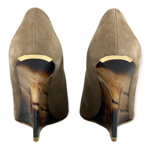 BURBERRY Suede Wedges in Taupe 6