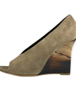 BURBERRY Suede Wedges in Taupe 11
