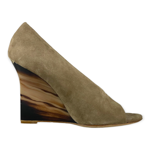 BURBERRY Suede Wedges in Taupe 5