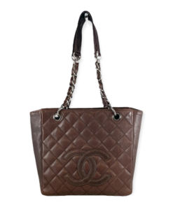 CHANEL Petite Shopping Tote in Brown 13