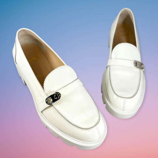 CHRISTIAN LOUBOUTIN Lug Sole Loafer in White 1