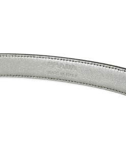 PRADA Logo Belt in Silver 9