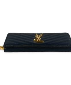 SAINT LAURENT Cassandre Zipper Wallet in Black 16
