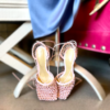 BOTTEGA VENETA Crystal Stretch Sandal in Pink  13