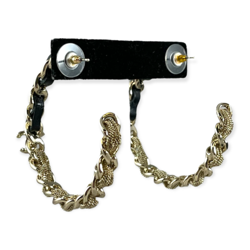 CHANEL Chain Hoop Earrings 4