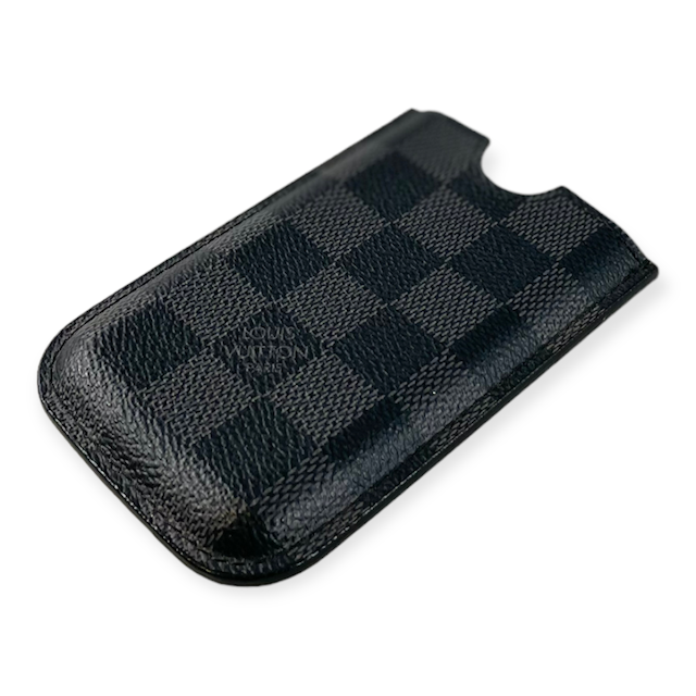 Louis Vuitton LV Mobile Phone Case Holder Damier Graphite Black