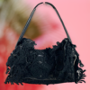 PRADA Crochet Ruffle Handbag in Black 21