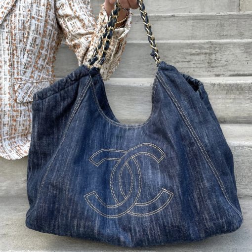 Chanel Denim Coco Cabas Tote Bag