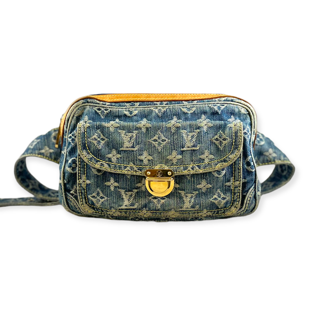 Bum bag / sac ceinture handbag Louis Vuitton Blue in Denim - Jeans