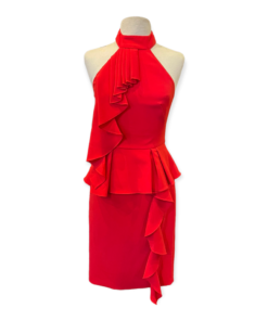 Theia Halter Dress in Red 7