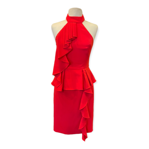Theia Halter Dress in Red 3