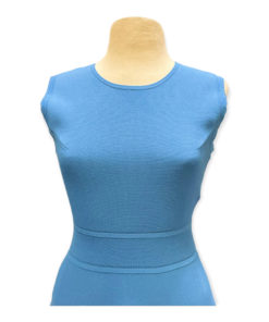 Lela Rose Crochet Hem Knit Dress in Blue 8