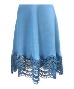 Lela Rose Crochet Hem Knit Dress in Blue 14