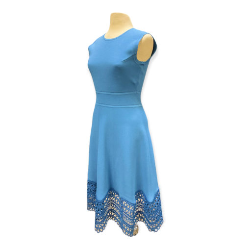 Lela Rose Crochet Hem Knit Dress in Blue 3