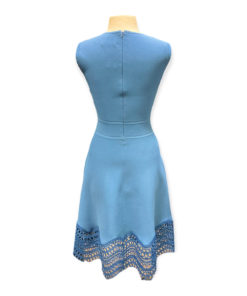 Lela Rose Crochet Hem Knit Dress in Blue 12