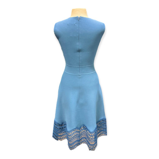 Lela Rose Crochet Hem Knit Dress in Blue 5