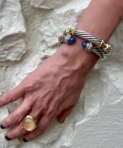 David Yurman Cable Bracelet Blue Chalcedony; 10mm