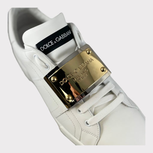 Dolce & Gabbana Portofino Brand Tag Sneaker in White 2