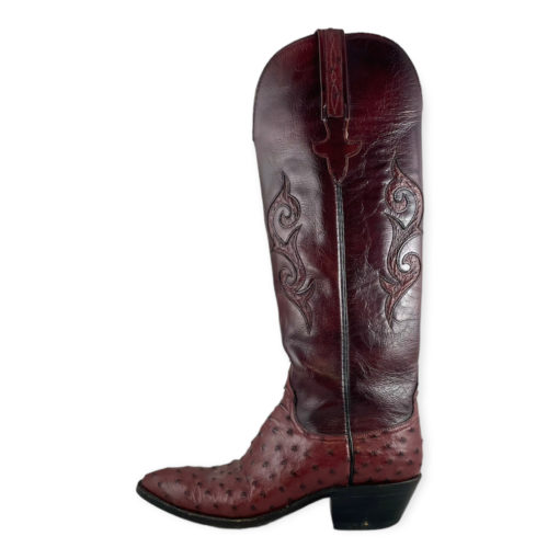 Lucchese Ostrich Boots in Wineberry 2