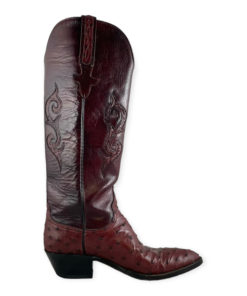 Lucchese Ostrich Boots in Wineberry 10