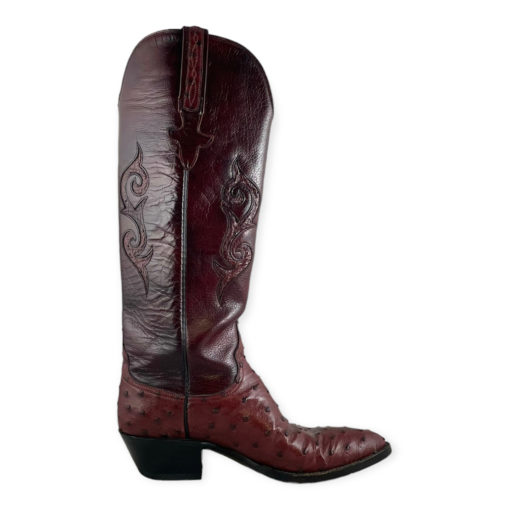 Lucchese Ostrich Boots in Wineberry 3
