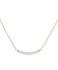 Natale Rose Mini Diamond Curved Bar Necklace  5