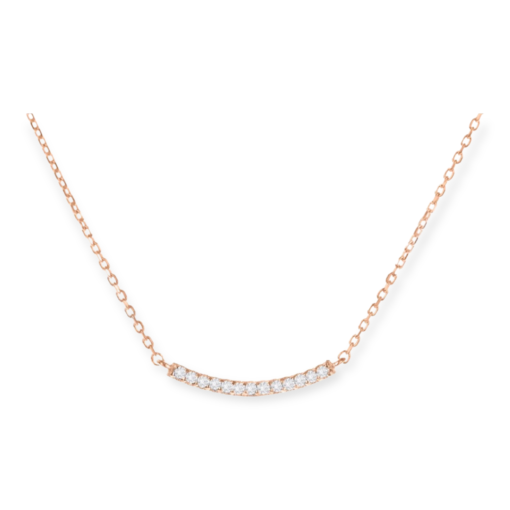 Natale Rose Mini Diamond Curved Bar Necklace  2